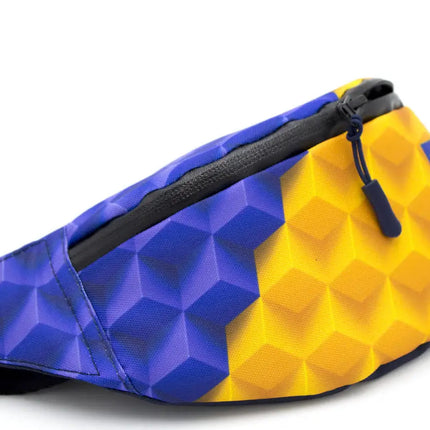 Men's waist bag in patriotic blue and yellow with Ukrainian emblem