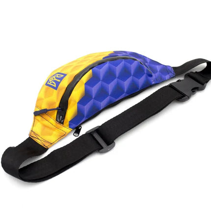 Men's waist bag in patriotic blue and yellow with Ukrainian emblem