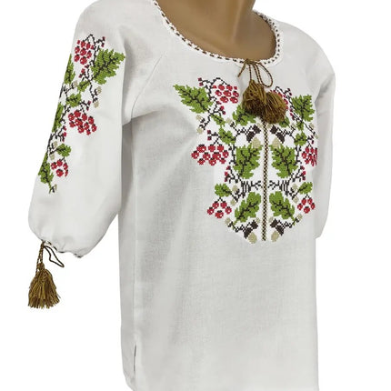 Women's vyshyvanka Oak Kalina with a cross made of home-made fabric - NaturalStep