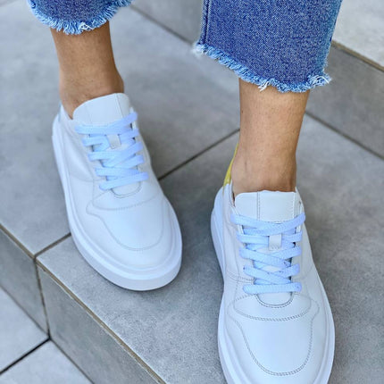 Women's white leather sneakers - NaturalStep