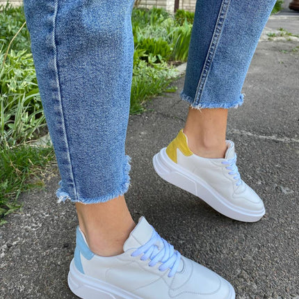 Women's white leather sneakers - NaturalStep