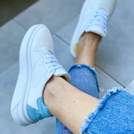 Women's white leather sneakers - NaturalStep
