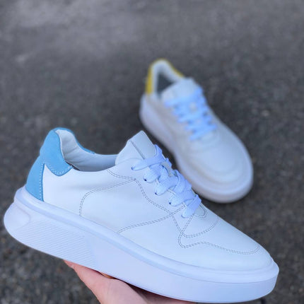 Women's white leather sneakers - NaturalStep